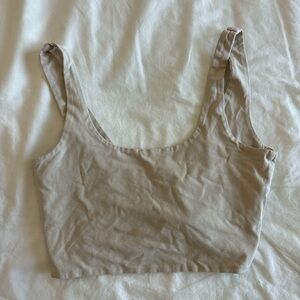 cotton on cropped tan tank